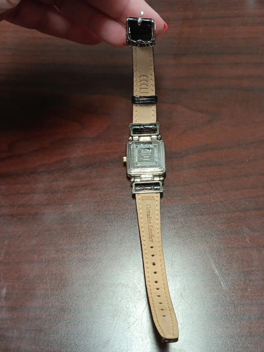 Women's Blue Dial Watch with Dark Brown Leather Strap- 925 Sterling Silver